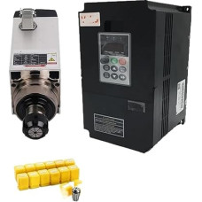 380 V, 4,5 kW, 6 PS, Vierkantspindelmotor, luftgekühlt, 4 Lager + 5,5 kW VFD-Wechselrichter + ER32-Spannfutter-Kit