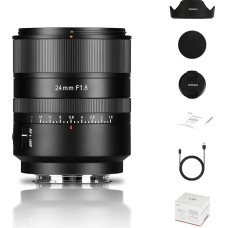 7artisans Automatinio fokusavimo 24 mm F1.8 pilno kadro objektyvas, F1.8 didelė diafragma, palaiko automatinį / rankinį fokusavimą, suderinamas su 