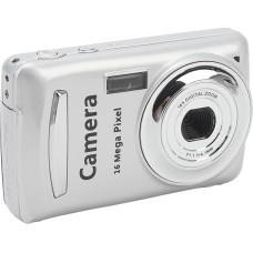 6,1 cm nešiojamasis fotoaparatas, 16 kartų priartinantis skaitmeninis fotoaparatas, 1080P 16 MP, automatinio fokusavimo fotoaparatas, skirtas fotografuoti vaizdo įrašus, HD ekranas, skaitmeninis fotoaparatas studentams, paaugliams, suaugusiesiems (sidabri