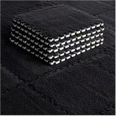 ouxei 40 Stück 11,8 X 11,8 Zoll (30 X 30 cm) 0,39 Zoll Plüsch-Eva-Schaumstoff-Teppichfliesen Für Ineinandergreifen Für Boden Und Spielzimmer(Black)