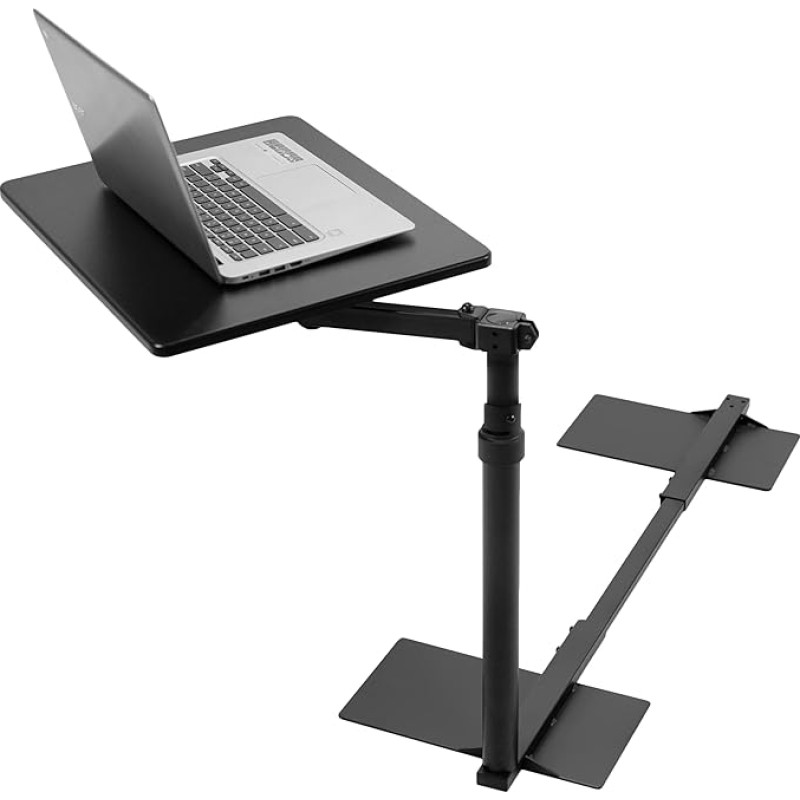 VIVO DESK-ST01C Pasukamas stalas virš kušetės nešiojamojo kompiuterio stalas darbui nuotoliniu būdu Nešiojama kėdė su reguliuojamo aukščio pasukama rankena juoda 20