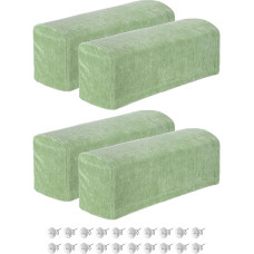 sourcing map Stretch Armrest Covers Chenille Soft Armchair Slipcovers Couch Recliner Armrest Cover with Swivel Pins for Chair Sofa Green 4 Pack
