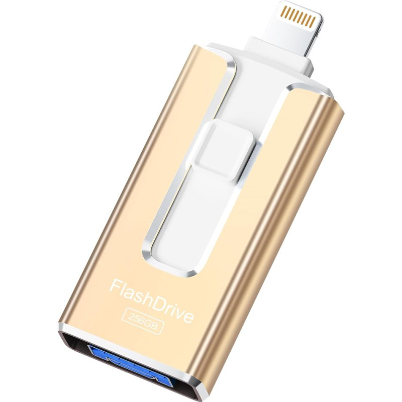 SUDEHO USB Flash Drive,256GB USB Flash Drive,iPhone MFI Certified 4 in 1 Key for iPhone/Android/Type C and PC USB Flash Drive C Photo Stick External Storage for Storing Photos, Videos, Files