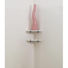 Aleda Quick Shelf Series II Corner Shelf Marble Cotton Durable Shelf Shelf Fixing Kit and 4 Shelf Brackets, 32.5 x 22.9 x 1.5 cm, Matte Finish