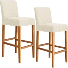 Įtempiami baro taburečių dangteliai 6 4 2, nuimami baro taburečių dangteliai, skalbiami, daugkartinio naudojimo, baro taburečių apsauginiai dangteliai virtuvei (smėlio spalvos, 6 vnt.)