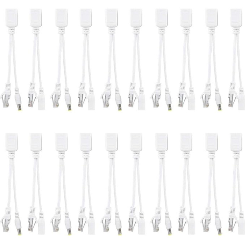 10 porų IP kameros POE RJ45 kabelis Maitinimo per Ethernet adapteris Injector + Splitter DC 12 V