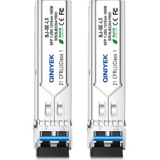 QINIYEK [Pack of 2] 1000Base-LX SFP-LC modulis, vieno režimo SFP šviesolaidžio siųstuvas, skirtas 