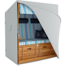 REVALA paplūdimio kėdės apsauginis užvalkalas [M 120 cm], atsparus žiemai ir UV spinduliams, 600D Oxford, vandeniui atsparus paplūdimio kėdės užvalkalas ir krepšys, 120 x 80 x 160 cm plotis x gylis x aukštis, pilkas