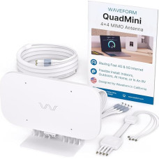 Waveform QuadMini: 4x4 MIMO Low-Profile Antenna Kit | External Antenna for 4G/5G Routers & Gateways | for Vodafone, Deutsche Telekom, and O2 | 10’ SMA Cable, U.FL Adapters, Window Entry