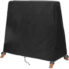 BUJUYUXU Holivudo sūpynių dangtis su smailėjančiu stogu, brezentas Holivudo sūpynėms, atsparus vandeniui, UV spinduliams ir oro sąlygoms, 420D Oksfordo audinys, juodas (200 cm)