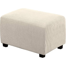 JHLD Osmanų apsauginis dangtelis Stretch, stačiakampis taburetės dangtelis Patikrinti Pedal apsauginis dangtelis su Stretch dugno vaikams naminių gyvūnėlių kreminės spalvos didelis