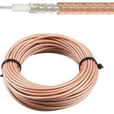 urcianow RG316/U Coaxial Cable 15.24 Metres Low Loss RG316 Cable 50 Ohm Flexible Lightweight Coaxial Cable for DIY CCTV Video Integrated Cabling Security Applications