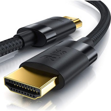 CSL - 8k / 4k HDMI Cable 2.1/2.0-10m - 8K @ 60Hz 4K @ 120Hz with DSC - 48 Gbit/s - 3D - Ultra High Speed with Ethernet - TV Blu-ray PS5 Xbox Series X Switch - Black - 10 Metres