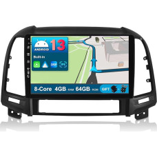 JOYX Android 10 Car Radio Suitable for Hyundai Santa FE (2006-2012) - 4G+64G - Built-in DSP/Carplay/Android Car - Camera MIC Free - 9 Inch - With SWC 4G WiFi Bluetooth 5.0 DAB Fast Boot 360 Camera