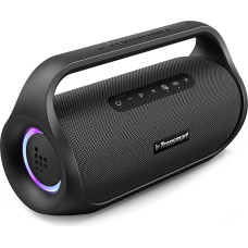 Tronsmart Bluetooth Speaker, Beat-Controlled Light Show, 50 W Stereo Sound, 15 Hours Battery, with Power Bank, Improved IPX6 Waterproof, Outdoor Party Speaker for Garden, Outdoor, Camping, Black