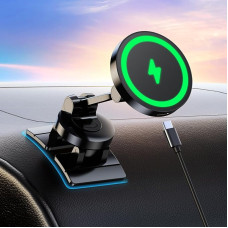 JOYEKY For Magsafe Car Mount 15 W Mobile Phone Holder Car with Charging Function, 360° Adjustable Mobile Phone Holder Car, Compatible with Magsafe Charger and iPhone 15/15 Pro/15 Pro Max/15 Plus and