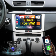 NHOPEEW 2+64G Android 13 Car Radio for VW Passat B6/B7 Golf Polo Seat Touran Sharan Skoda Caddy Fabia Octavia with Carplay & Android Car - 9 Inch Radio Support WiFi GPS SWC + Reversing Camera & Mic