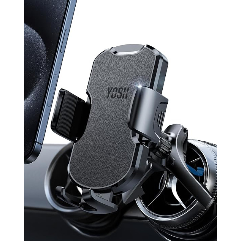 YOSH 2024 Round Ventilation Hole Car Phone Holder for Mercedes Benz V-Class A-Class Ford Fiesta Audi BMW Mini Cooper, Sturdy Triangle Holder Round Ventilation for iPhone Samsung Huawei