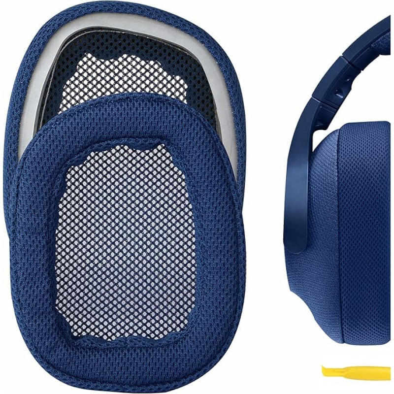 Geekria Comfort Replacement Mesh Ear Pads for Logitech G433 G233 G PRO Headphones, Ear Pads, Headset Ear Pads, Earcup Cover, Repair Parts (Blue)