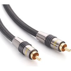 Eagle Cable by Inakustik – 10030030 – Deluxe Video / Digital - RCA to RCA | Transmission of Digital Sound Signals | 3.00 m in Black | Black Braided Shield | Metal Plug | with Braided Shield