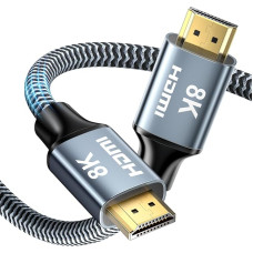 CABNEER 8K HDMI 2.1 Cable 10 m, HDMI Cable High Speed 48Gbps 8K @ 60Hz 4K @ 120Hz 2.2/2.3 for Dolby eARC HDCP HDR, Compatible with HDTV, Laptop etc