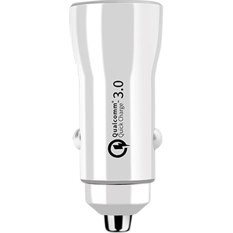 Olakey Car Charger Adapter for Cigarette Lighter Quick Charge, Portable Mini QC3.0 Car with Two USB Ports Compatible with Phone 13/12/11/Pro/x/7/6, Pad Air 2/Mini 3, Galaxy S9/(White) GN-W1