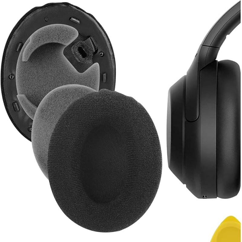 Geekria Comfort Velour Replacement Ear Pads for Sony WH-1000XM4 Wireless Headphones Ear Pads, Headset Ear Pads, Ear Cups Repair Parts (Black)