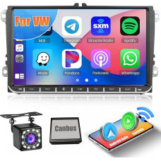 Hikity Android13 Car Radio Wireless Carplay with Navigation System for VW Golf 5 6 Passat B6 B7 Jetta Polo Touran Caddy Sharan Seat 9 Inch Car Stereo Radio 2 DIN with Bluetooth WiFi FM Android Car