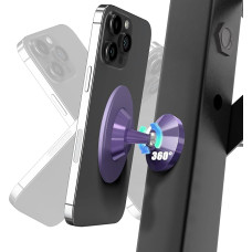 NEWZEROL Improved Magnetic Mobile Phone Holder for Gym/Car, Compatible with Mag-Safe, Dual Magnet with Strong Magnet, Simple and Secure for Any Mobile Phone for Videos and Selfies - Purple