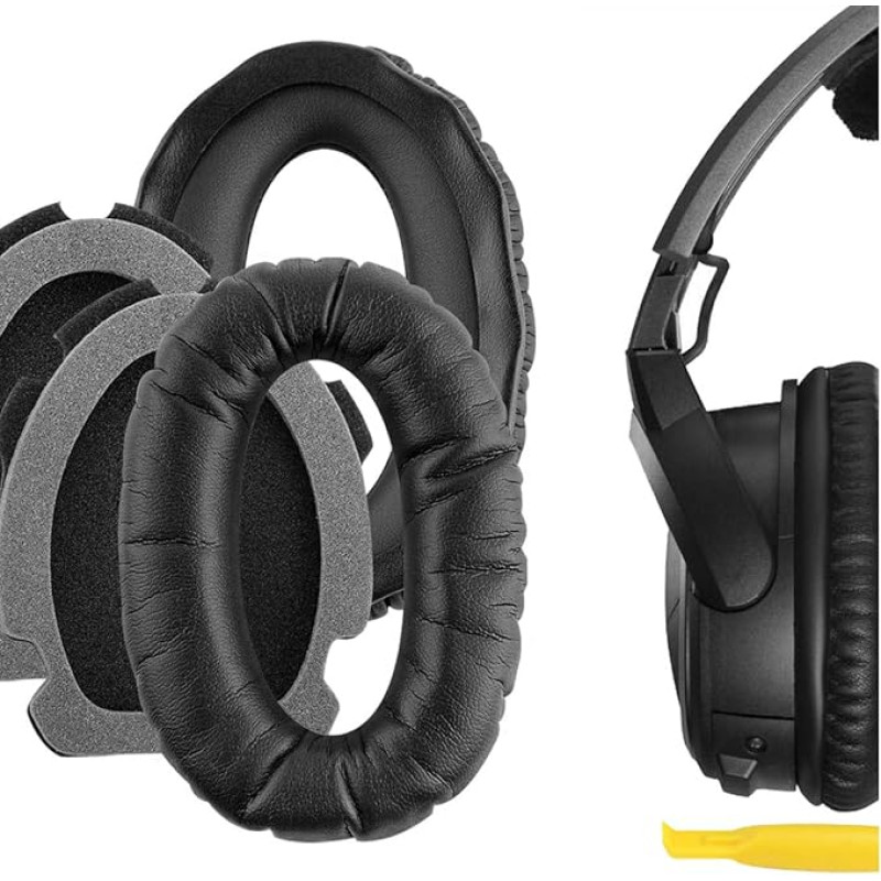 Geekria QuickFit Protein Leder Ersatz Ohrpolster für Bose Aviation Headset X A10 A20 Kopfhörer Ohrpolster Headset Ohrpolster Reparaturteile (Schwarz)