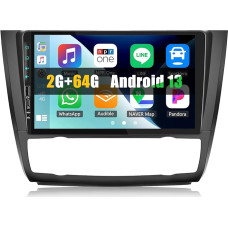 SIXWIN 2+64G Android 13 Car Radio for BMW 1 Series E81 E82 E87 E88 2008-2012 with Carplay/Android Auto/Mirrorlink, 9 Inch Capacitive Touchscreen Supports WiFi/GPS/FM/Bluetooth/SWC