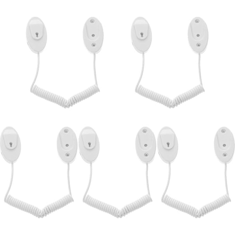 Mikikit Pack of 5 Retractable Remote Control Tether Remote Control Security Lock TV Remote Control Holder Retaining Curly Wire