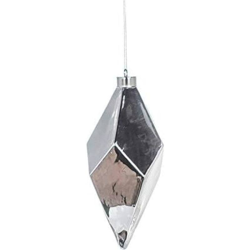 EUROCINSA 28336 Ornament Pendant Diamond Metal Silver 10 Diameter x 22 cm Pack of 6 One Size