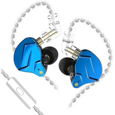 KZ ZSN Pro X In-Ear Headphones 1BA 1DD Stereo Earbuds Headphones HiFi Sport Gaming 3.5 mm Car Jack Headphones Comfort Wear for Phone Computer Tablet Blue with Microphone