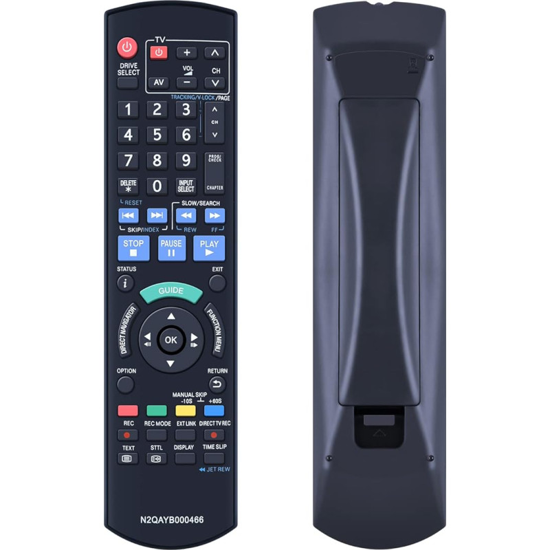 TCNOUMT N2QAYB000466 Remote Control Replacement for Panasonic DVD Recorder DMR-EZ45 DMR-EZ47 DMR-EZ48 DMR-EZ49 DMR-EZ49V MR-EZ49VEBK DMR-EH65 DMR-EX95 DMR-EX98 DMR-EX99 Sub N2QAYB000332 2