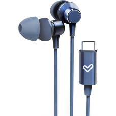 Energy Sistem Metallized Type C In-Ear Headphones with Type-C Connector, Microphone, Volume Control, Aluminium, Recycled Plastic - Blue