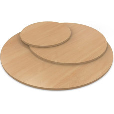 AUPROTEC stalo stalviršis 19 mm apvalus skersmuo 1200 mm Baltas buko medienos stalviršis Melamino derva dengta medžio drožlių plokštė su apvadu ABS briaunų pasirinkimas: 120 cm