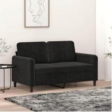 Brokky Loveseat 359437 2-vietė sofa sofa 2 sėdimų vietų sofa Loveseat gyvenamajam kambariui Sofa Loveseat Black 120 cm Velvet