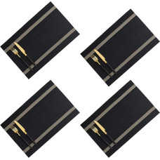 DDYYZZ kilimėliai, karščiui atsparūs kilimėliai, atsparūs dėmėms, neslidūs plaunami PVC kilimėliai, austi viniliniai kilimėliai, 4 vnt. (juodi)/285 (spalva : juoda)