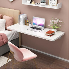 An der Wand montierter Klapp-Esstisch, 40 cm, 60 cm, 70 cm, 80 cm, 90 cm, 100 cm, 120 cm, Klappschreibtisch für kleine Räume, platzsparend, schwebender Hängetisch mit Halterung, strapazierfä