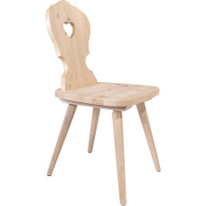 4betterdays.com NATURlich leben! Ūkinė kėdė Neapdorotas pušies masyvas W 41 x D 38 x H 87 cm Rankų darbo kėdė iš Pietų Tirolio - Kėdė su širdimi - Medinė kėdė kaimo namams