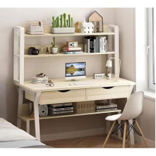 Industrieller Computertisch mit 2 Schubladen & Staufächern, moderniau įrengta namų biuro darbo vieta asmeniniams ir nešiojamiesiems kompiuteriams - kompaktiškas darbo kabinetas mažoms patalpoms