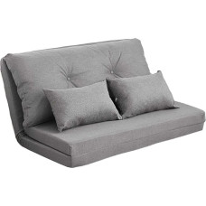 Reguliuojama sulankstoma sulankstoma kėdė su metaliniu rėmu, dūmų pilkos spalvos pagrindu, sofa-lova su atlošu ir pagalvėmis - sulankstomas čiužinys, futono kušetė, lova, puikiai tinka tinginiavimo dienoms