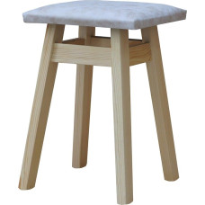 koma Schemel Dažytos pušies su paminkštinimais pušies medžio taburetė (eko oda, smėlio spalvos II)
