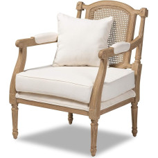 Baxton One Size Ivory/Oak Studio Chair