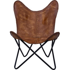 Leder_artesanía Odinė kėdė Butterfly Design Brown