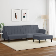 3216251 2 vietų sofa-lova su kojų pakojais Tamsiai pilkas aksomas
