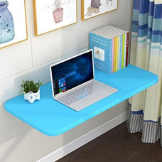 Klappbarer Wandklapptisch für die Küche, Klapptisch, Wandschreibtisch, herunterklappbarer Klapptisch, faltbares Wandregal, Computertische, Arbeitsplätze (Farbe: Blau, Größe: L60 x B30 cm/L24