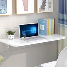 Klappbare Werkbank zur Wandmontage, platzsparender, schwimmender Schreibtisch für Garage, Heimbüro, Küche und Waschküche, zusammenklappbarer Tisch (120 x 40 cm)