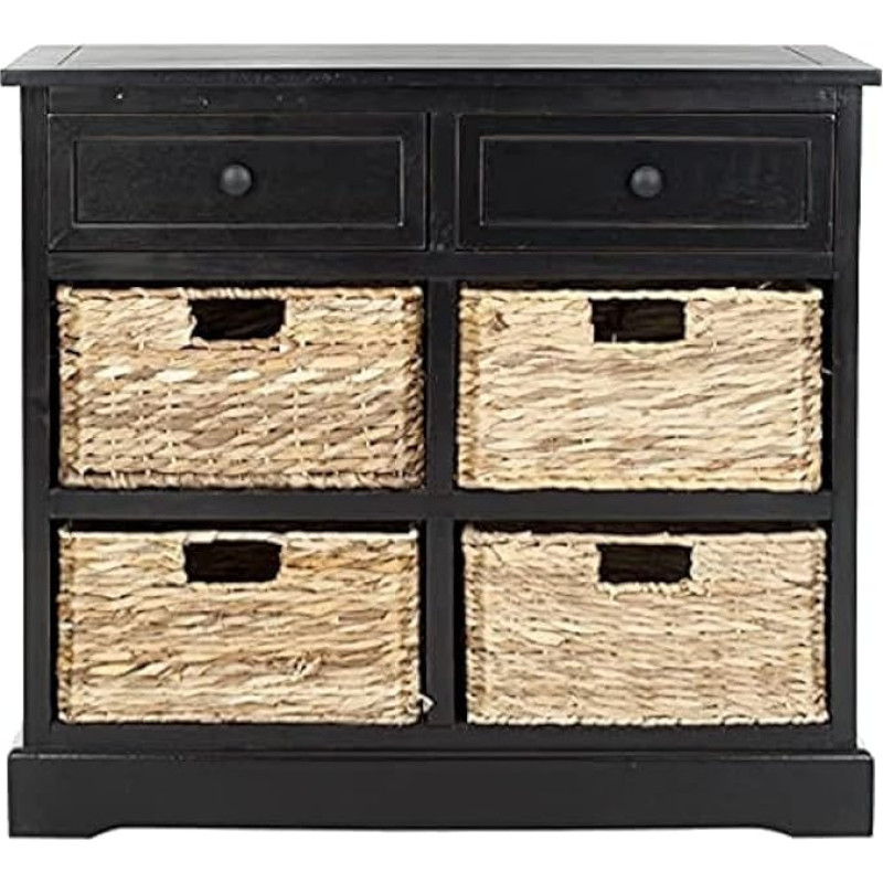 Safavieh Cabinet with Shelf, Wood, Stressed Black, 73 x 33 x 68.58 cm